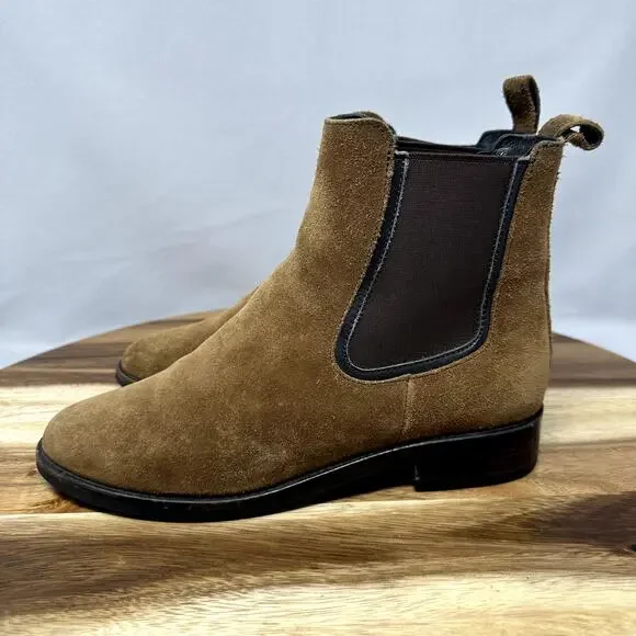Thursday Boot Company Women's 7.5 Suede Duchess Brown Handmade Chelsea Boots